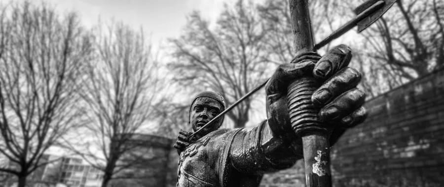 widescreen image of statue